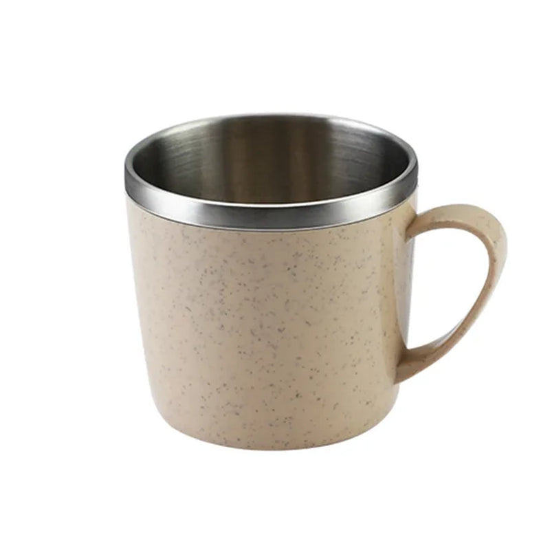 Coffee Mugs Stainless Steel Cup Anti-Scalding Double-Layer for Children Insulated Cup Milk Tea Water Bottle Shatterproof