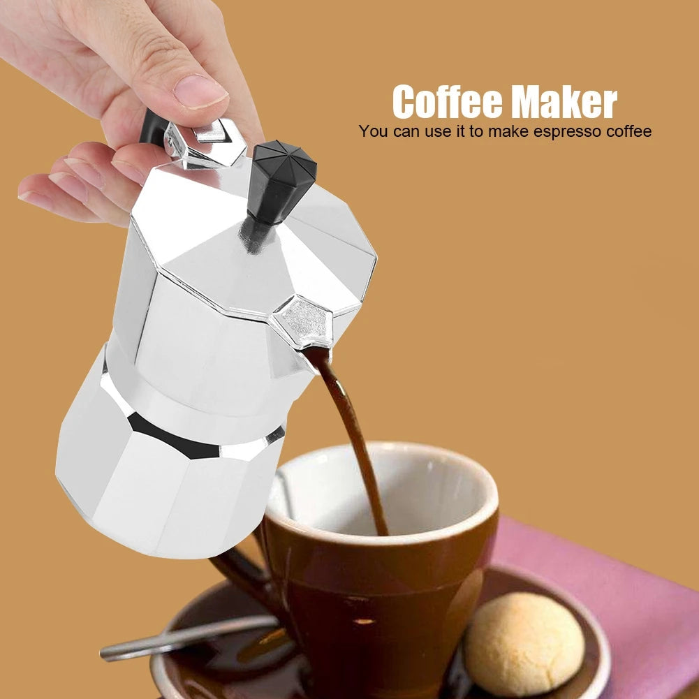 50Ml 1 Cup Aluminum Italian Type Moka Pot Espresso Coffee Maker Stove Home Office Use Aluminum Coffee Maker Coffee Maker Stove