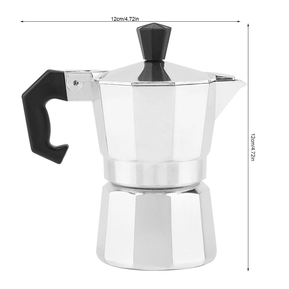 50Ml 1 Cup Aluminum Italian Type Moka Pot Espresso Coffee Maker Stove Home Office Use Aluminum Coffee Maker Coffee Maker Stove