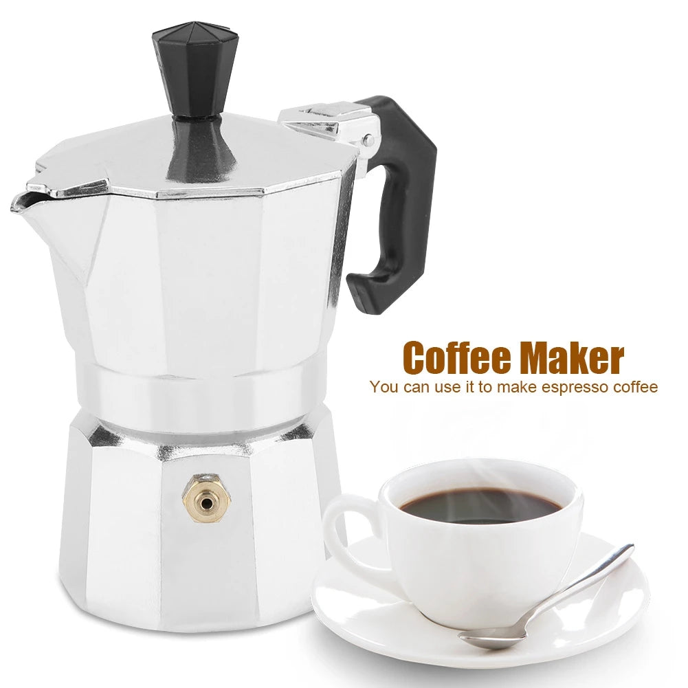 50Ml 1 Cup Aluminum Italian Type Moka Pot Espresso Coffee Maker Stove Home Office Use Aluminum Coffee Maker Coffee Maker Stove